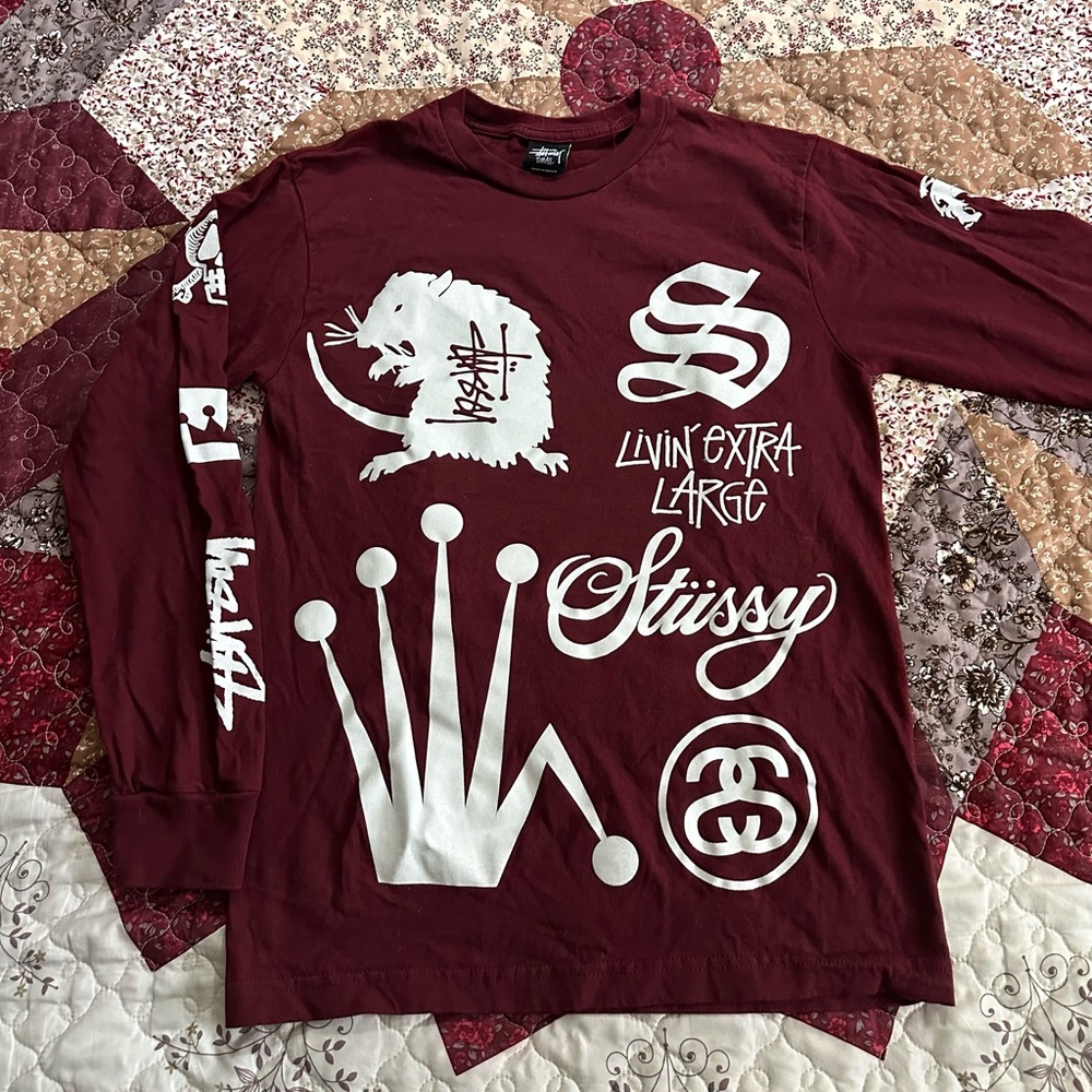 Stussy Crown Collage T-Shirt in Red